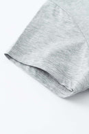 Premium Square Neck Fitted Tee - Flower Gray