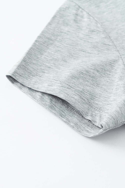 Premium Square Neck Fitted Tee - Flower Gray