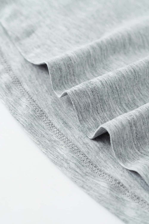 Premium Square Neck Fitted Tee - Flower Gray