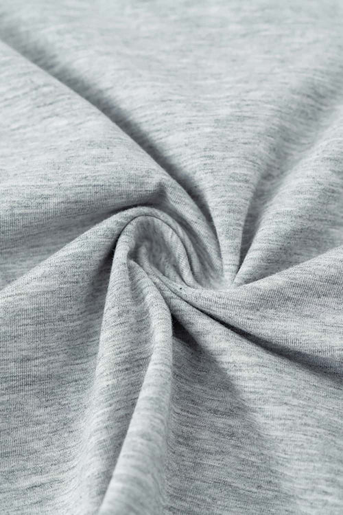 Premium Square Neck Fitted Tee - Flower Gray