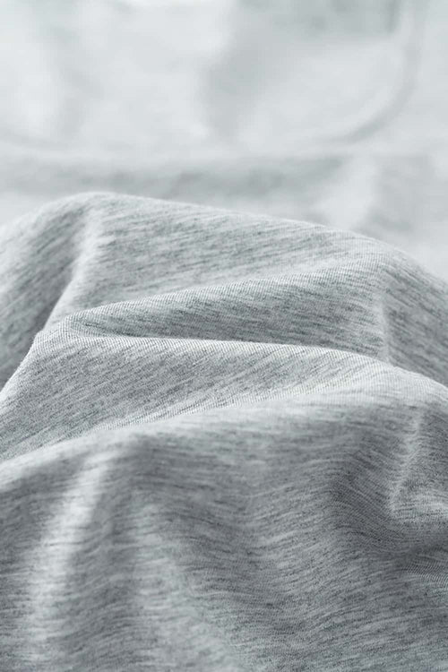 Premium Square Neck Fitted Tee - Flower Gray