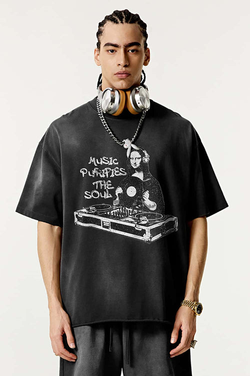 Vintage Statement Graphic Tee - Vintage Black