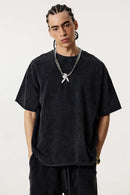 Heavyweight Wax-Dyed Raw-Edge Tee - Fried Snowflakes