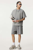 Heavyweight Wax-Dyed Raw-Edge Tee - Medium Gray