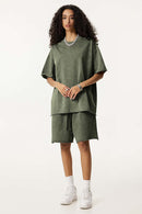Heavyweight Wax-Dyed Raw-Edge Tee - Vintage Army Green