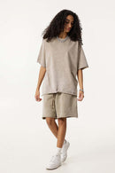 Heavyweight Wax-Dyed Raw-Edge Tee - Vintage Khaki