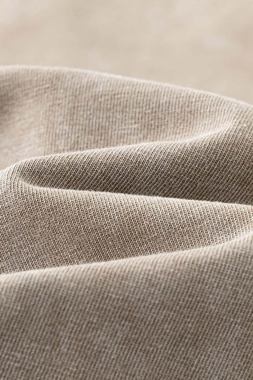 Heavyweight Wax-Dyed Raw-Edge Tee - Vintage Khaki