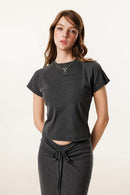 Essential Crewneck Slim-Fit Tee - Dark Gray
