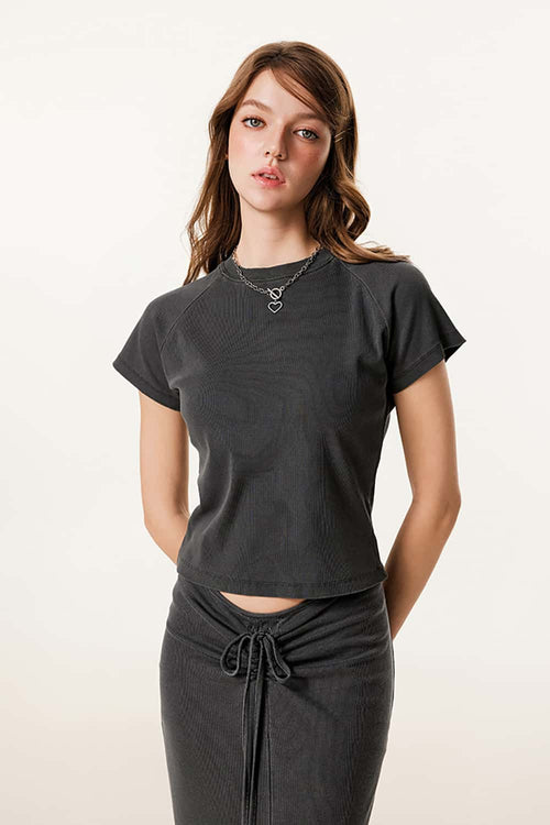 Essential Crewneck Slim-Fit Tee - Dark Gray