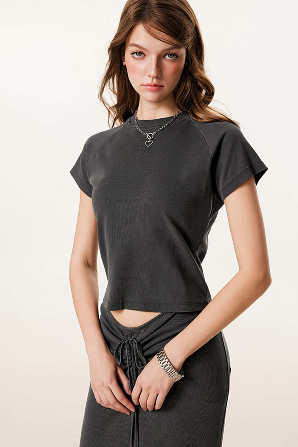 Slim-Fit Round Neck T-Shirt - Lightweight Short Sleeve Top