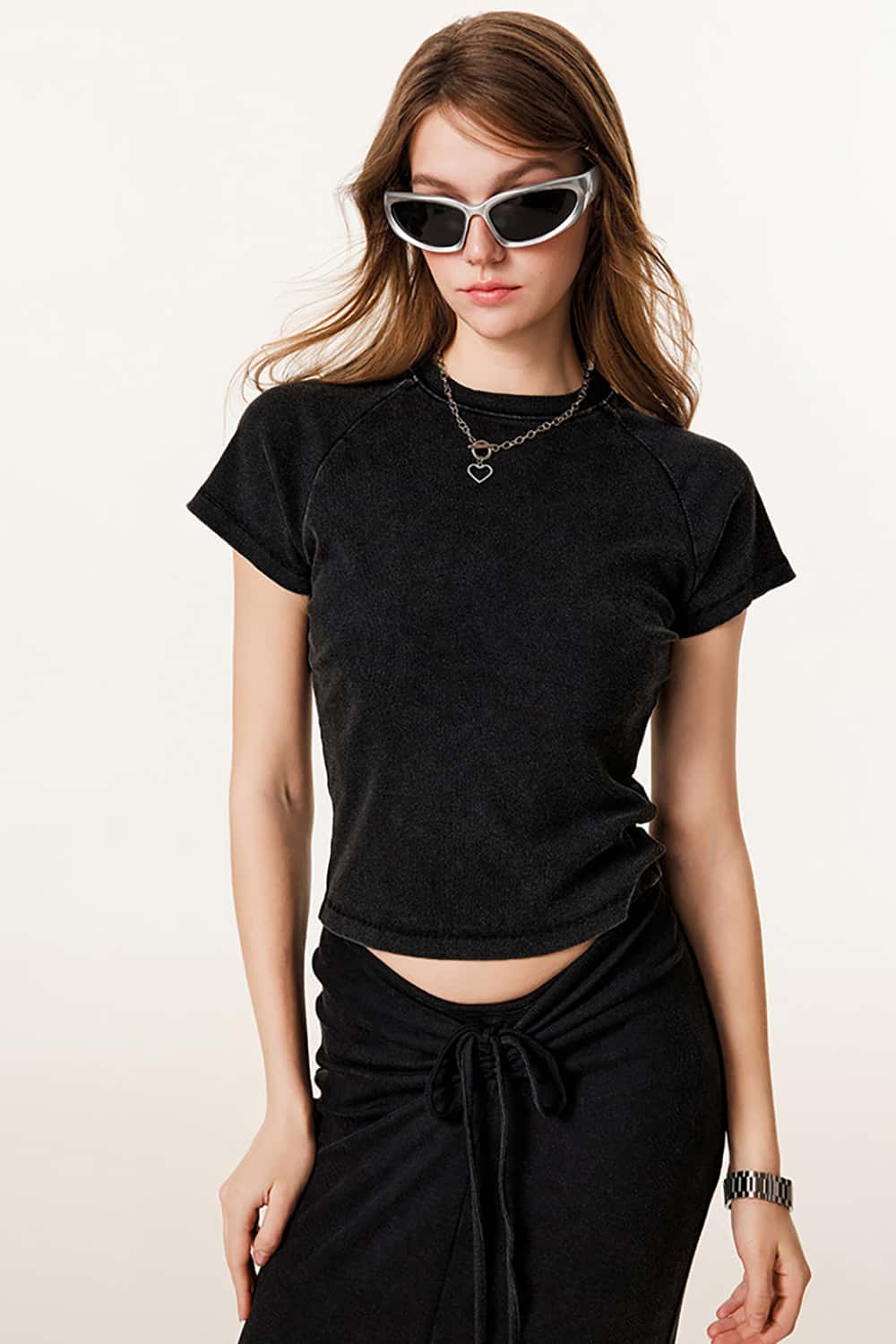 Slim-Fit Round Neck T-Shirt - Lightweight Short Sleeve Top