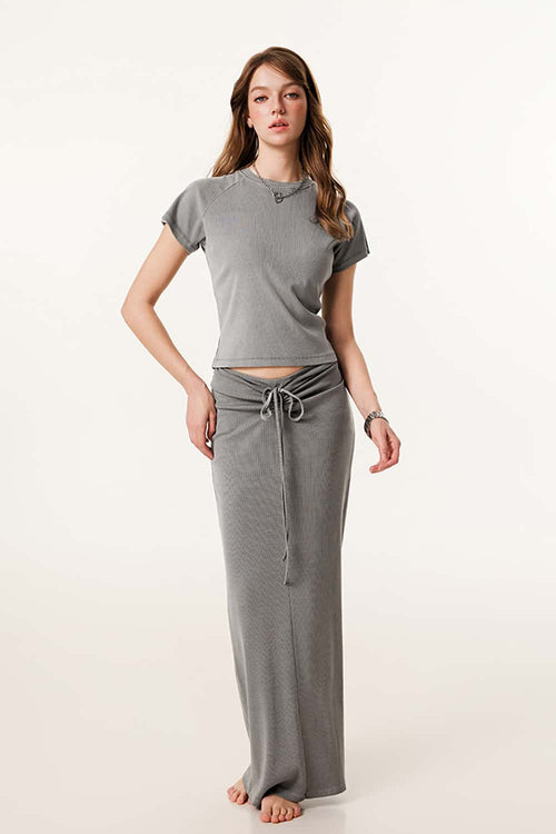 Essential Crewneck Slim-Fit Tee - Medium Gray
