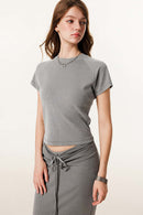 Essential Crewneck Slim-Fit Tee - Medium Gray