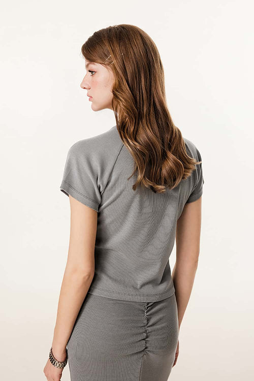 Essential Crewneck Slim-Fit Tee - Medium Gray