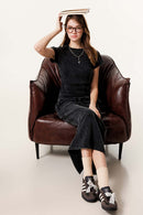 Washed Ruched Waist Tee - Fried Snowflakes
