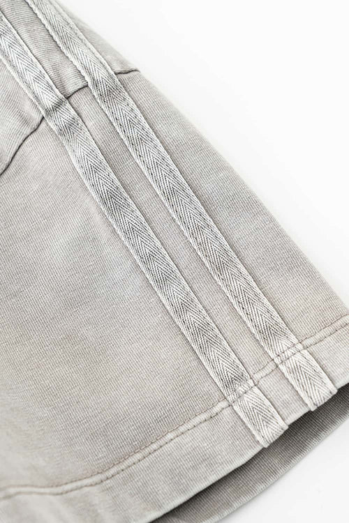 Washed Ruched Waist Tee - Medium Gray