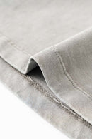 Washed Ruched Waist Tee - Medium Gray