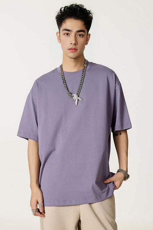 Classic Heavyweight Structured Tee - Lavender Purple