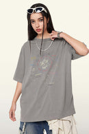 Washed Angel Graphic Tee - Light Gray