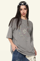 Washed Angel Graphic Tee - Light Gray