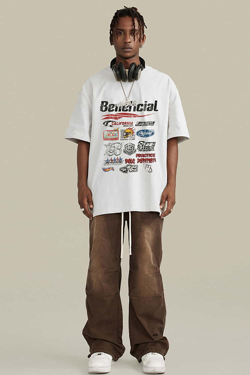 Washed Graphic Pocket Tee - White