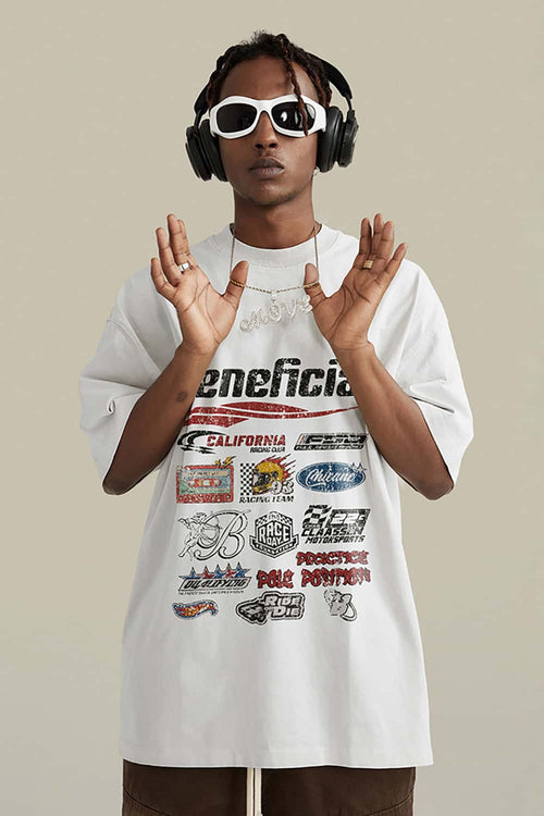 Washed Graphic Pocket Tee - White