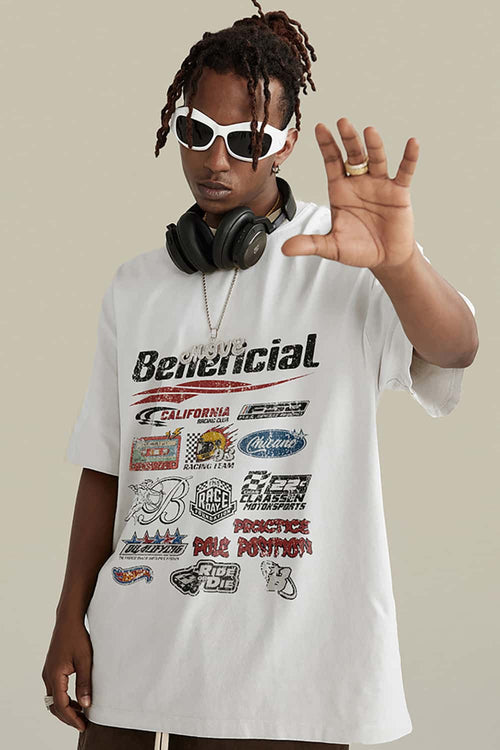 Washed Graphic Pocket Tee - White
