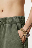 Wax-Dyed Spliced Cargo Shorts - Vintage Army Green