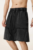 Wax-Dyed Spliced Cargo Shorts - Vintage Black