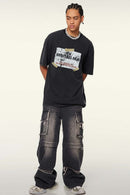 White Ink Heavyweight Graphic Tee - Fried Snowflakes