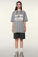 White Ink Heavyweight Graphic Tee - Medium Gray