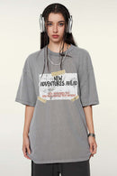 White Ink Heavyweight Graphic Tee - Medium Gray