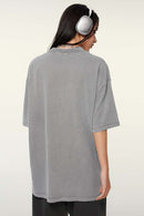 White Ink Heavyweight Graphic Tee - Medium Gray