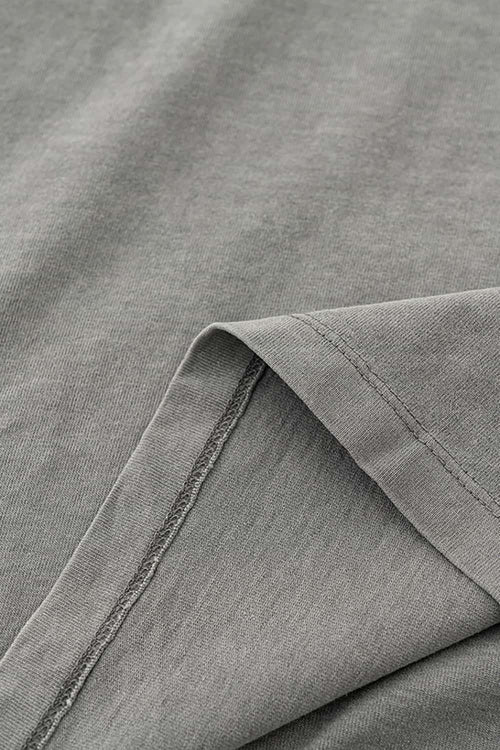White Ink Heavyweight Graphic Tee - Medium Gray