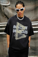 Washed Cotton Graphic Relaxed Tee - Black