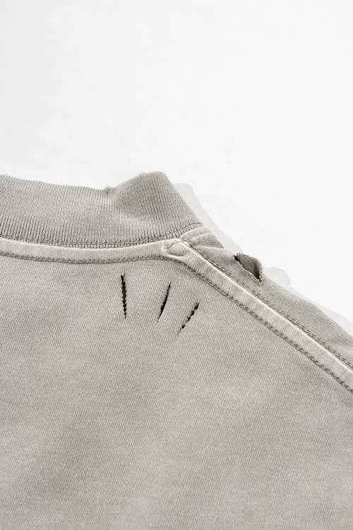 Washed Cotton Graphic Relaxed Tee - Light Gray