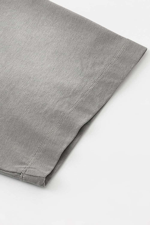 Distressed Rolled-Edge Graphic Tee - Vintage Medium Gray