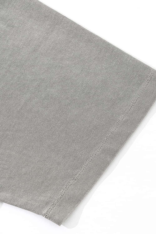 Oversized Typography Graphic Tee - Washed Light Gray