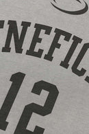 Oversized Typography Graphic Tee - Washed Light Gray
