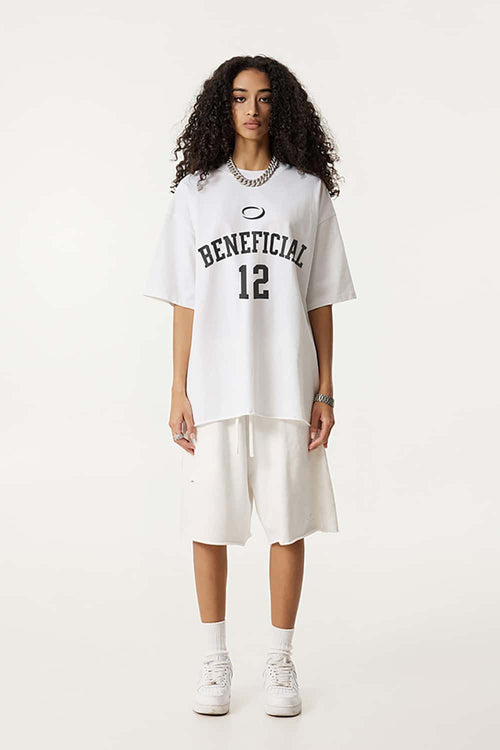 Oversized Typography Graphic Tee - White