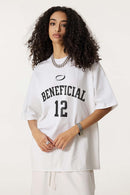 Oversized Typography Graphic Tee - White