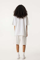 Oversized Typography Graphic Tee - White