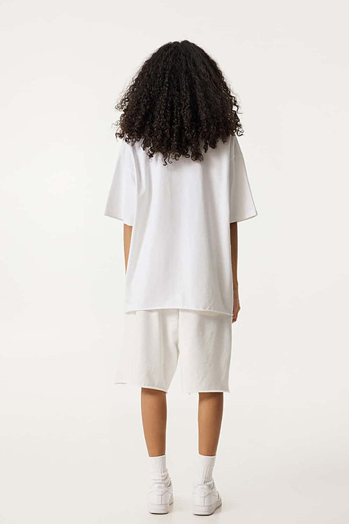 Oversized Typography Graphic Tee - White