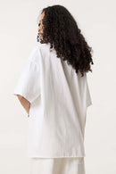 Oversized Typography Graphic Tee - White
