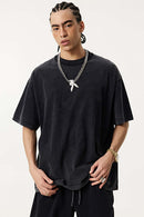 Heavyweight Vintage Washed Reverse Cotton Tee - Fried Snowflakes