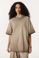 Heavyweight Vintage Washed Reverse Cotton Tee - Washed Coffee