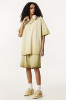 Heavyweight Vintage Washed Reverse Cotton Tee - Washed Khaki