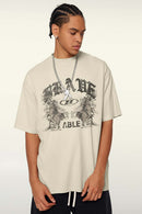 Premium Graphic Boxy Tee - Gray Apricot