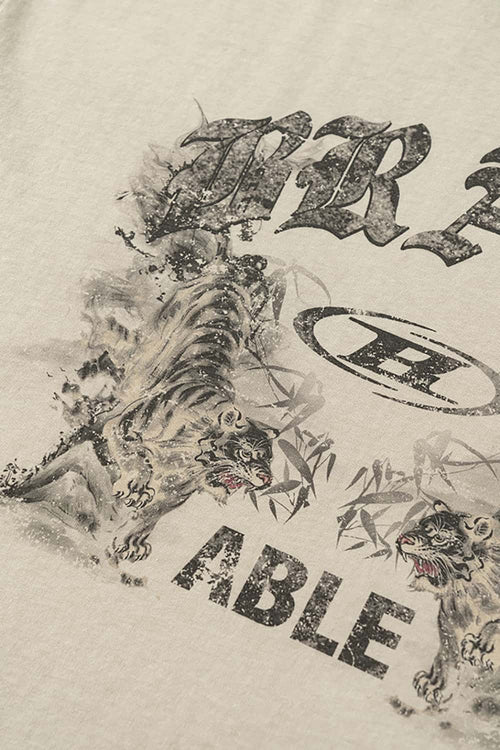 Premium Graphic Boxy Tee - Gray Apricot