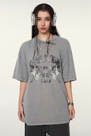 Premium Graphic Boxy Tee - Medium Gray
